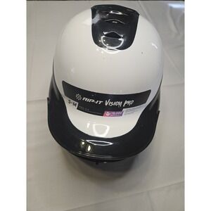 Rip-It Vision Pro Girls Softball Batting Helmet W Guard S/M 6-6 7/8 Black/White